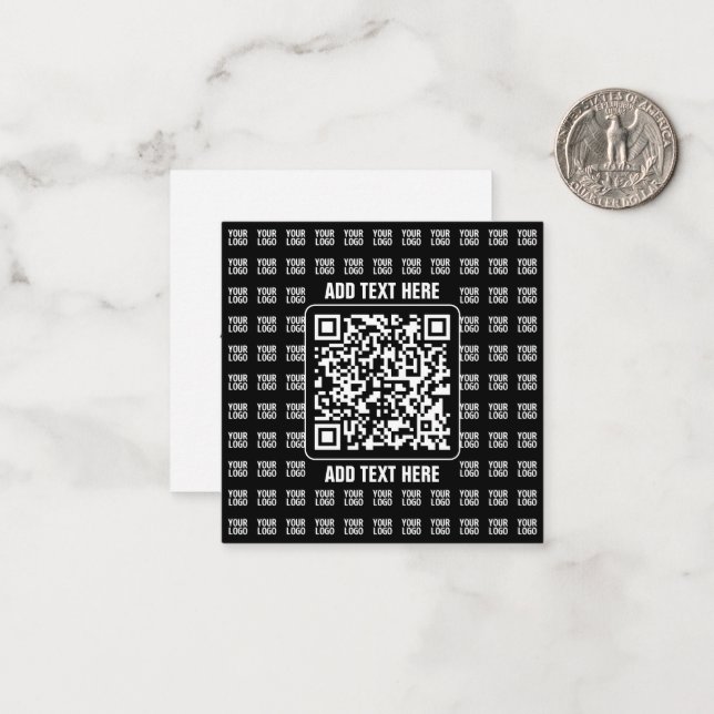 Reklam QR-kod (redigerbar) plus logotypmönster Anteckningskort (Fram/Back In Situ)