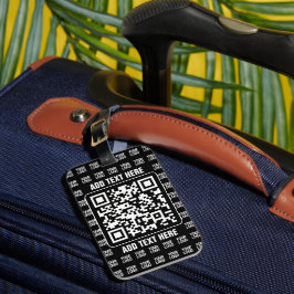 Reklam QR-kod (redigerbar) plus logotypmönster Bagagebricka