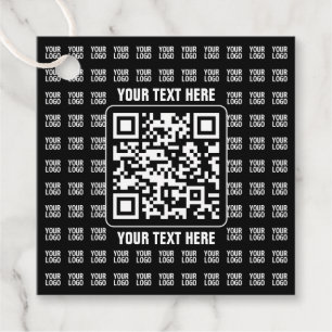 Reklam QR-kod (redigerbar) plus logotypmönster Gåvor Etiketter