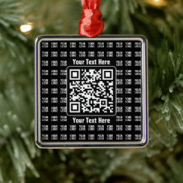 Reklam QR-kod (redigerbar) plus logotypmönster Julgransprydnad Metall