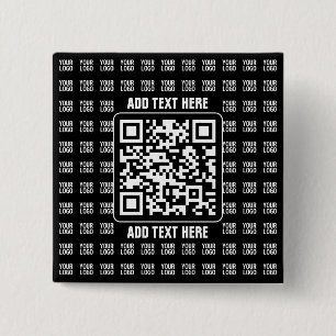 Reklam QR-kod (redigerbar) plus logotypmönster Knapp