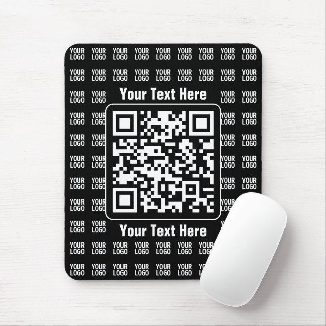 Reklam QR-kod (redigerbar) plus logotypmönster Musmatta (Med mus)