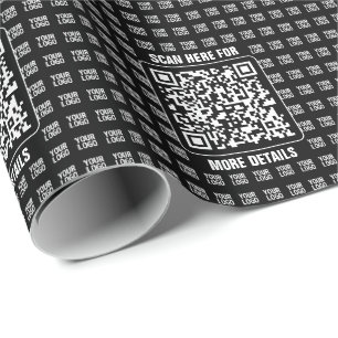 Reklam QR-kod (redigerbar) plus logotypmönster Presentpapper