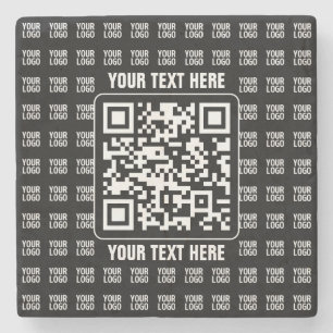 Reklam QR-kod (redigerbar) plus logotypmönster Stenunderlägg