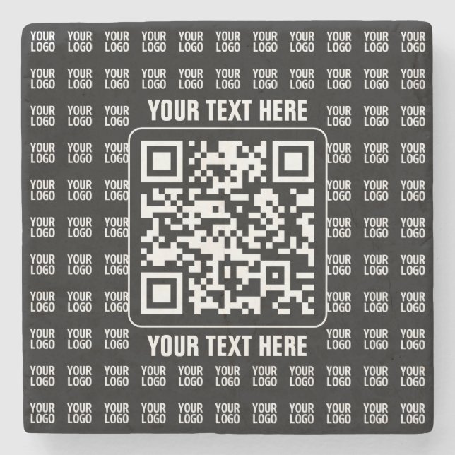 Reklam QR-kod (redigerbar) plus logotypmönster Stenunderlägg (Framsidan)