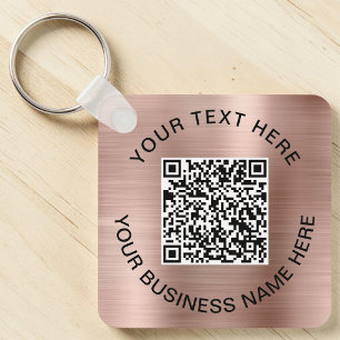 Reklam QR-kod Rose Gold Nyckelring
