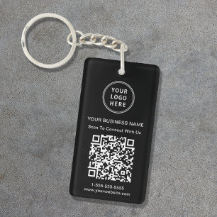 Reklam QR-kod Svart Nyckelring