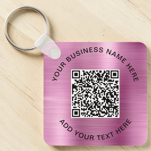 Reklam Rosa QR-kod Nyckelring