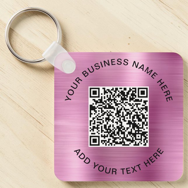 Reklam Rosa QR-kod Nyckelring (Promotional Pink QR Code Keychain)