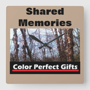 Reklam Shared Memories Birch Träd Fyrkantig Klocka
