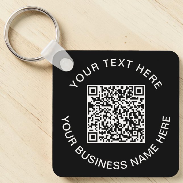 Reklam Svart QR-kod Nyckelring (Your link. On their keys. Custom QR code keychain — scan & connect anywhere, anytime)
