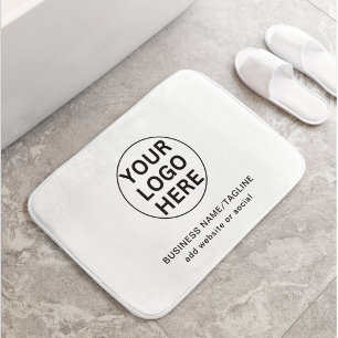 Reklam Svart & Vitt Företagslogotyp & Text Badrumsmatta