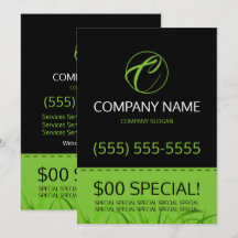 Reklamblad för gräsmattaomsorg 5x7