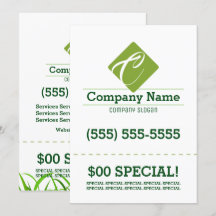 Reklamblad för gräsmattaomsorg 5x7