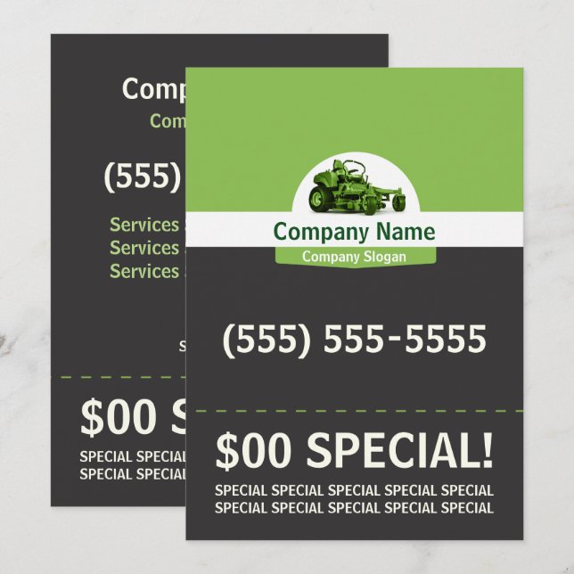 Reklamblad för gräsmattaomsorg 5x7 inbjudningar (Fram/baksida)