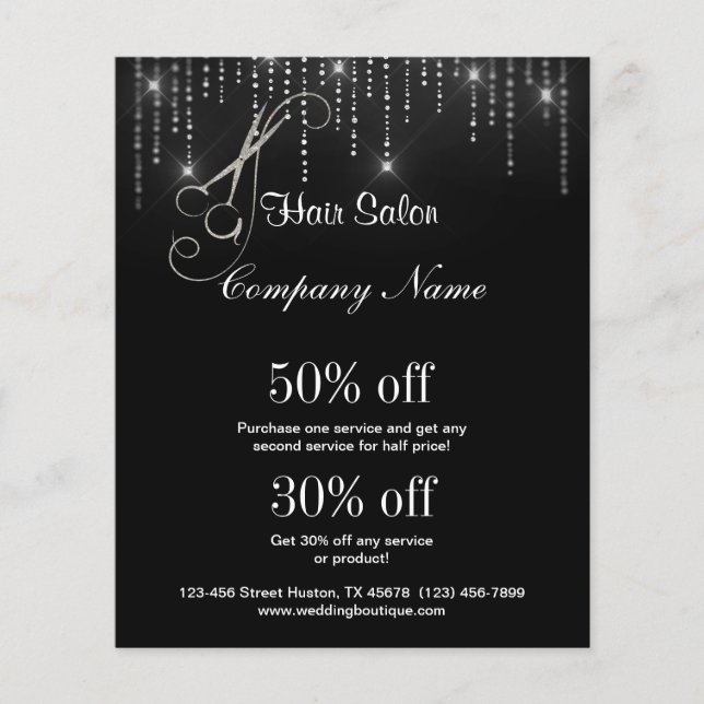 Reklamblad för personlig för hårsalongaffär flygblad (Framsidan)