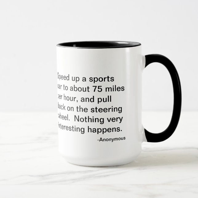 Reklamblad gåta, sportbil eller flygplan? mugg (Höger)