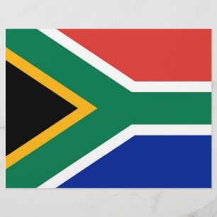 Reklamblad med flagga av Sydafrika