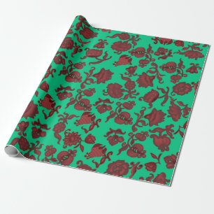 Reklamblommor Bohemian Chic Blommig Boho Grön Presentpapper
