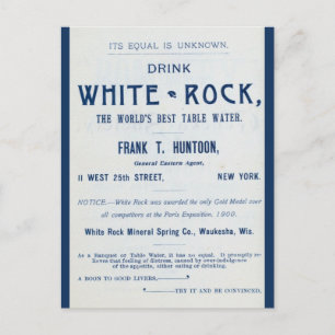 Reklamen White Sten Mineral Vatten Vykort