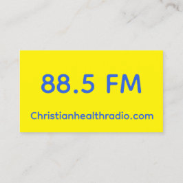 Reklamkort för Christian Health Radio Visitkort