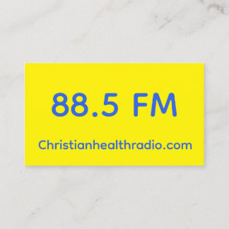 Reklamkort för Christian Health Radio Visitkort