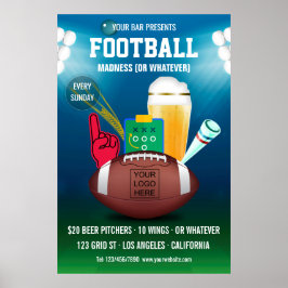 Reklamlogotyp för Bar Football Event Poster