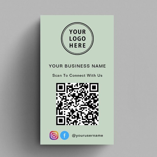 Reklamlogotyp QR-kod Sage Visitkort (Capture attention, make connections, and leave a lasting impression with our modern QR business card)
