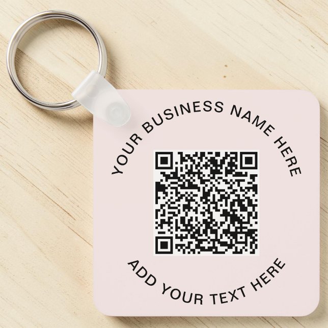 Reklamrosa QR-kod Nyckelring (Promotional Pink QR Code Keychain)