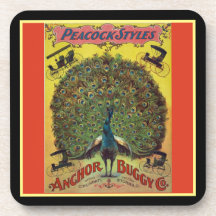 Reklamrött för företaget Antique peacock Buggy