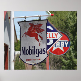 Reklamtecken för vintage bensin poster