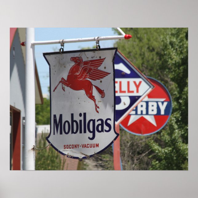Reklamtecken för vintage bensin poster (Framsidan)