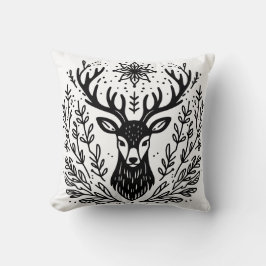 Rekled Hjort botanical Art Kudde