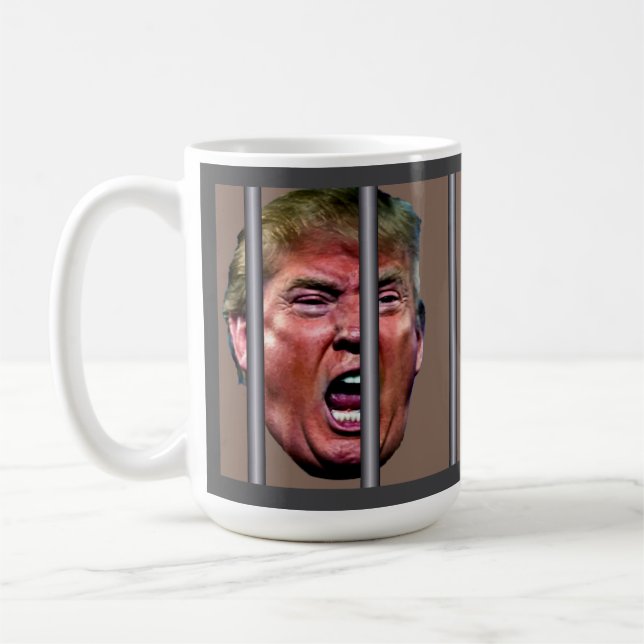 Rekning av gnagare Trump bakom fängelset Pub Kaffemugg (Vänster)