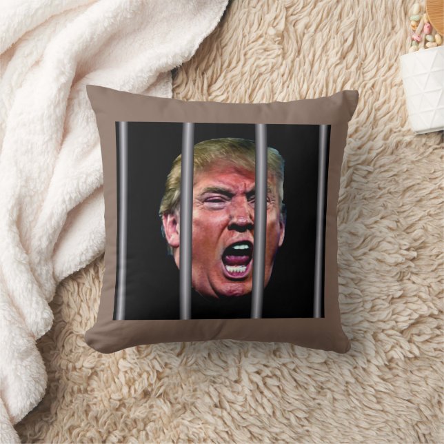 Rekning av gnagare Trump bakom fängelset Pub Kudde (Filt)