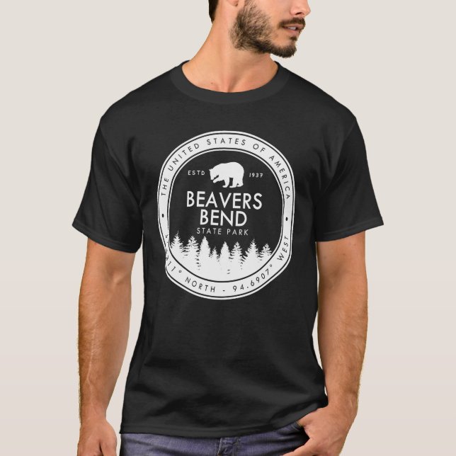 reko Oklahoma för bäverkrökningdelstatspark Emblem T Shirt (Framsida)