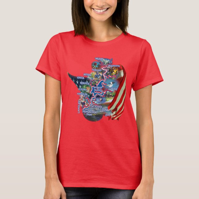 reko storslagen sjö och flaggaT-tröja T Shirt (Framsida)