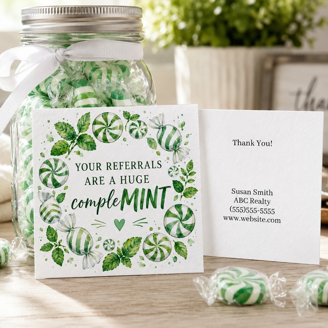 Rekommendation komplett MINT Pop By Anteckningskort (Comple - MINT referral thank you pop by card)