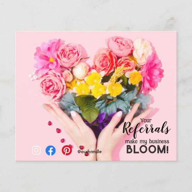 rekommendationer får mig att blomstra mailer fasti flygblad (Framsidan)