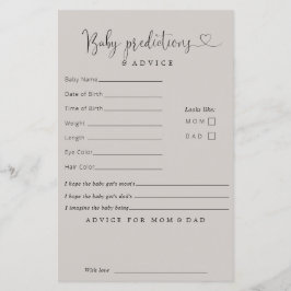 Rekommendationskort för minimalistiska Baby-föruts