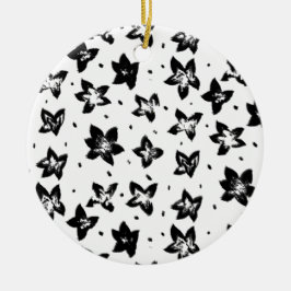 Rekonstruerat Blommönster - Akromatisk GOT Julgransprydnad Keramik