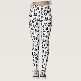 Rekonstruerat Blommönster - Akromatisk GOT Leggings