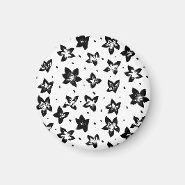 Rekonstruerat Blommönster - Akromatisk GOT Magnet