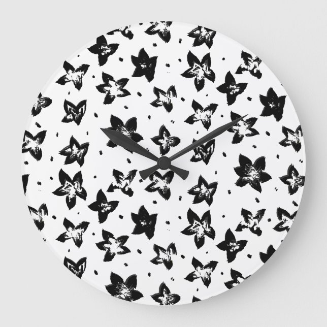 Rekonstruerat Blommönster - Akromatisk GOT Stor Klocka (Framsida)