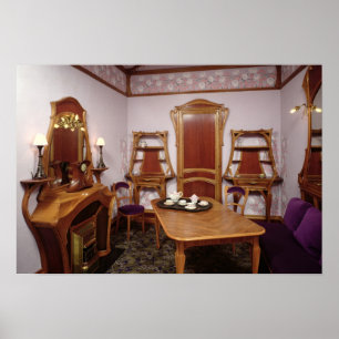 Rekonstruktion av en salong av cafen de Paris Poster