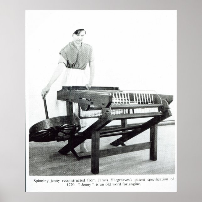 Rekonstruktion av Hargreaves "Spinning Jenny" Poster (Framsidan)