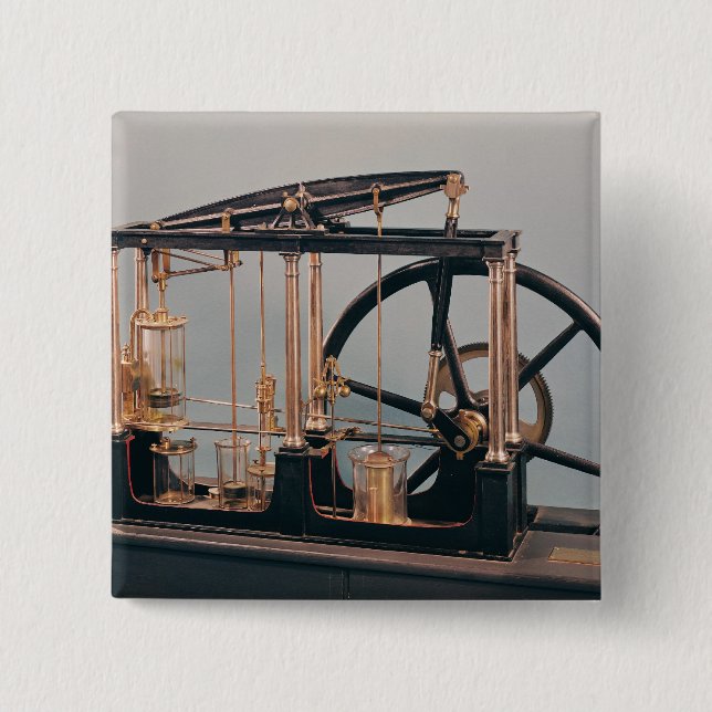 Rekonstruktion av James watts motorn för ånga Knapp (Framsida)