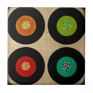 Rekord- album för Retro vinyl 45 Kakelplatta