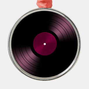 Rekord- album för vinyl i rosor julgransprydnad metall