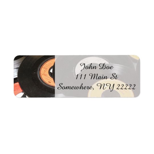 Rekord för vintage 45rpm returadress etikett